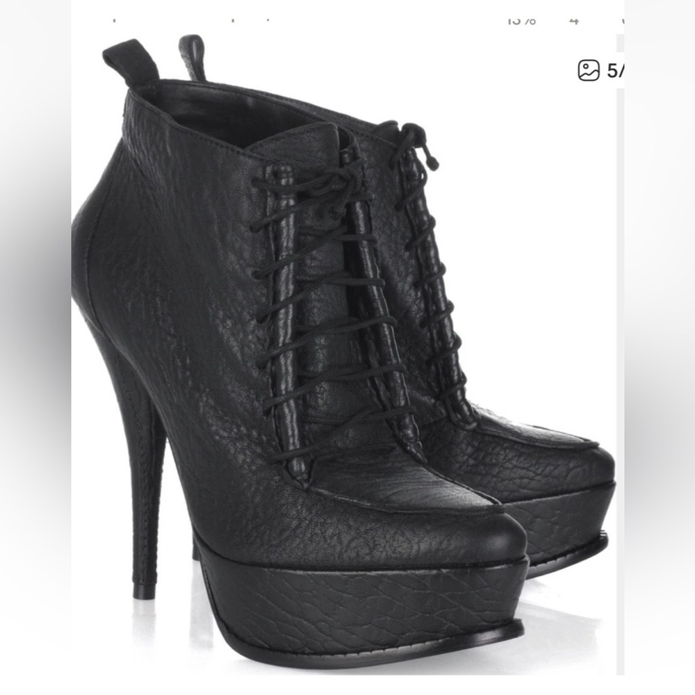 Elizabeth and James Black Textured Heeled Moxy Boots